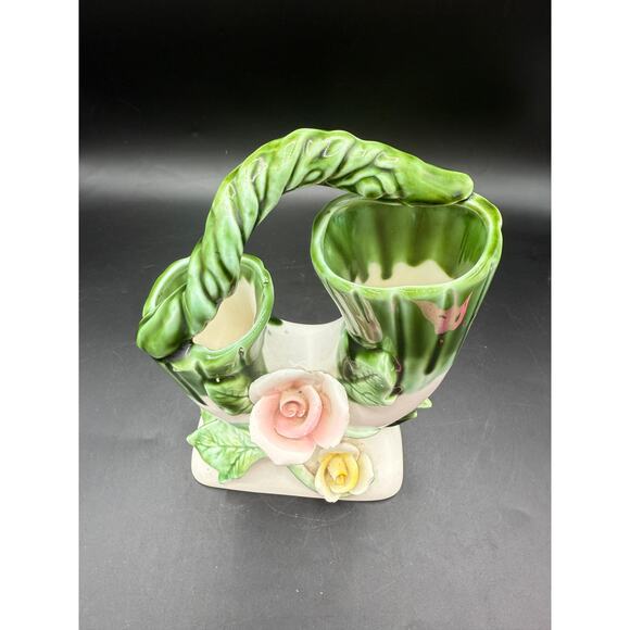 Royal Sealy Japan Porcelain Majolica Ceramic Flower Vase - Picture 2 of 5